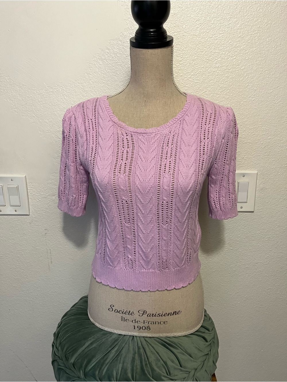 Short-Sleeve Lavender Knit Tee
